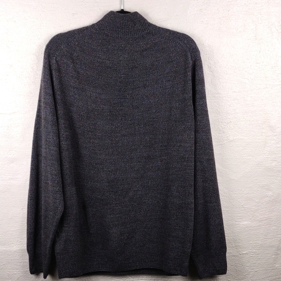 Dockers Dark Grey Mock Neck 3/4 Zip Long Sleeve Lightweight Pullover Sweater - Picture 7 of 8